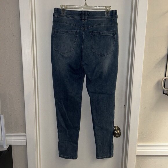 Democracy Ab Medium Wash Straight Leg High Rise Comfort Waist Blue Jeans Size 8 - Picture 5 of 10